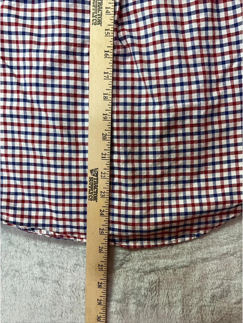 Ralph Lauren Plaid Button Up Dress Shirt Boy's Size L( 14-16) Red White Blue
